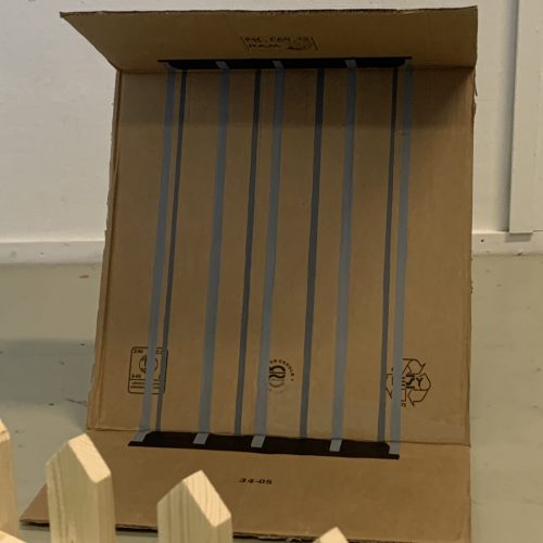 Gevangen (folded cardboard, 130 cm x 70 cm)